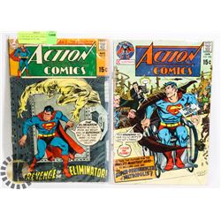 2 VINTAGE ACTION COMICS 1960'S SUPERMAN #379, 396