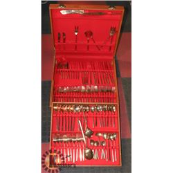 100 PLUS PIECE SET OF GOLD PLATED ASIAN CUTLERY IN