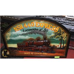 WOOD RAILWAY RELIEF SIGN, 36" X 24"