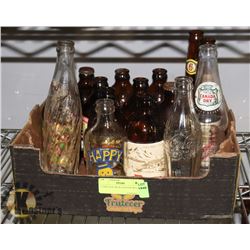 15 VINTAGE BEER AND POP BOTTLES