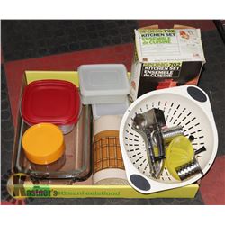 FLAT OF KITCHEN ESSENTIALS