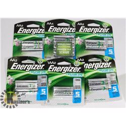 BAG OF ASSORTED SIZED ENERGIZER RECHARGABLE