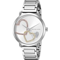 NEW MICHAEL KORS SILVER TONE 37MM MSRP $300