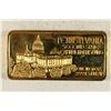 Image 2 : 1 TROY OZ .999 FINE SILVER GOLD PLATED INGOT