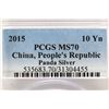 Image 3 : 2015 CHINA 10 YUAN SILVER PANDA PCGS MS70