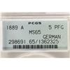 Image 3 : 1889-A GERMAN 5 PFENNIG PCGS MS65 HIGH RETAIL