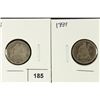 Image 1 : 1887 & 1889 SEATED LIBERTY DIMES