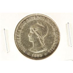 1889 BRAZIL SILVER 500 REIS