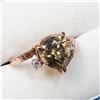 Image 2 : 14K ROSE GOLD SULTANITE (3CT) & DIAMOND (0.06CT) RING