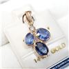 Image 1 : 14K YELLOW GOLD CEYLON SAPPHIRE (2.6CT) & DIAMOND (0.1CT) PENDANT