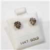 Image 1 : 14K WHITE GOLD DIAMOND (1.02 CHAMPAGNE) EARRINGS