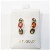Image 2 : 10K YELLOW GOLD FANCY COLOR SAPPHIRE (5CT) EARRINGS