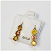 Image 1 : 14K YELLOW GOLD ORANGE SAPPHIRE (2.1CT) EARRINGS
