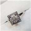 Image 2 : 14K WHITE GOLD DIAMOND (1.3CT) & DIAMOND (0.13CT) RING