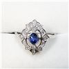 Image 1 : 14K WHITE GOLD NATURAL BLUE SAPPHIRE (0.33CT) & DIAMOND (0.14CT) RING