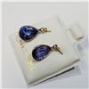 Image 2 : 14K YELLOW GOLD NATURAL TANZANITE (2.6CT) EARRINGS