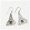 Image 1 : SILVER EMERALD EARRINGS