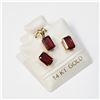 Image 2 : 14K GARNET EARRING AND PENDENT SET