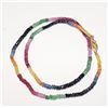 Image 2 : 10K YELLOW GOLD  SAPPHIRE RUBY EMERALD (40CT) NECKLACE 16"