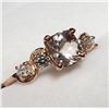 Image 2 : 10K ROSE GOLD MORGANITE (1CT) & DIAMOND (0.2CT) RING