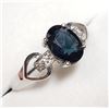 Image 2 : 14K WHITE GOLD SAPPHIRE (1CT) & DIAMOND (0.04CT) RING