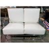 Image 1 : 2 VINTAGE WHITE CHROME SOFA & LOVE SEAT CIRCA 1950'S MISSING 2 CUSHIONS
