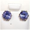 Image 1 : 10K YELLOW GOLD TANZANITE (3CT) EARRINGS