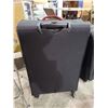 Image 2 : LARGE SIZE BLACK WITH RED TRIM SWISS ROLLING SUITCASE BROKEN RETRACTABLE HANDLE