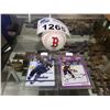 Image 1 : 2 SIGNED TREVOR LINDEN HOCKEY CARDS & 1 2017 RED SOX TEAM SIGNED BASEBALL