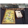Image 1 : DECORATIVE SWORD + KNIFE, ASSORTED PICTURE SLIDES, & VINTAGE POOSH-M-UP JR GAME