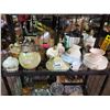 Image 1 : ASSORTED OIL LAMPS, TABLE LAMPS, & GLASS SHADES