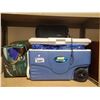 Image 2 : 2 COOLERS, AIR BED, & SLEEPING BAG