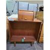 Image 2 : PAIR OF DANISH MODERN BOOKCASES (1 MISSING A SHELF) & WOODEN BREAD BOX