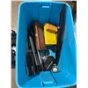 Image 2 : TOTE OF ASSORTED GUN CLEANING AND SHOOTING RANGE ACCESSORIES