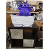 Image 2 : ASSORTED END TABLES, CHAIR, ORGANIZING UNIT, FLOOR SPEAKERS, AMPLIFIER, & MORE