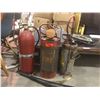 Image 2 : LARGE ROLLING CART, TABLE TOP, 3 EXTINGUISHERS, & 2 VINTAGE SPRAY PUMPS