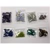 Image 1 : PERIDOT 35.80CT, AMETHYST 196CT, SAPPHIRE ROUGH 60.15CT, TIGERS EYE 72.9CT, MALACHITE 77.30CT, IS