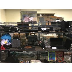 HP LAPTOP NO HARD DRIVE, PORTABLE DVD PLAYER, TV, BINOCULARS, SPEAKER ROCK, & MORE