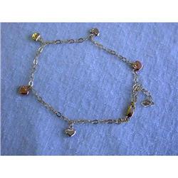 9063 14k Yellow Gold Bracelet w/Tri-color Heart Design