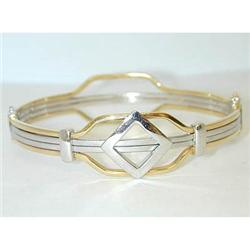 9072 14K 2 Tone Gold Bangle