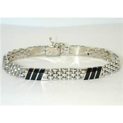 9078 14KW Gold Bracelet w/ Onyx