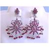 Image 1 : 9080 Silver Post Earrings w/ Ruby