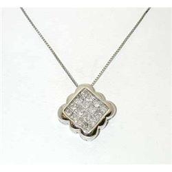9082 14KW Gold Necklace w/ Diamonds Pendant