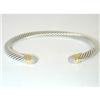 Image 1 : 9124 David Yurman Silver/18K Gold Bangle w/ Diamonds