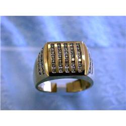 209 14k Yellow Gold Men's Ring with Diamonds