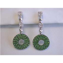 223 14k White Gold Earrings with Diamonds and Garnet