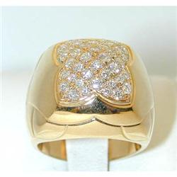 1387 BVLGARI 18K Gold Diamond Ring