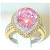 Image 1 : 2555 14K TT Gold Pink Quartz Ring w/Diamond