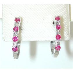 5781 14KW Gold Diamond Earrings w/Ruby