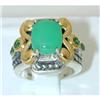 Image 1 : 525 BJC Silver/14K Gold Ring w/Created Jade/Peridot